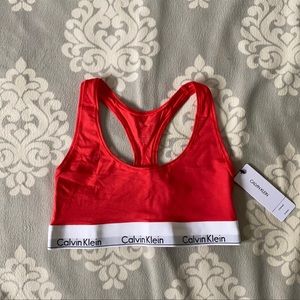 NEW Calvin Klein - Bright Raspberry Color Modern Cotton Unlined Bralette